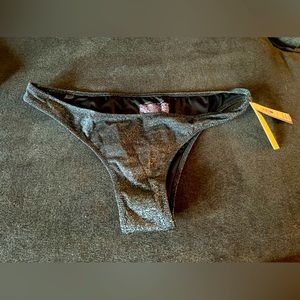 Victoria secret bikini bottom metallic dark gray NWT